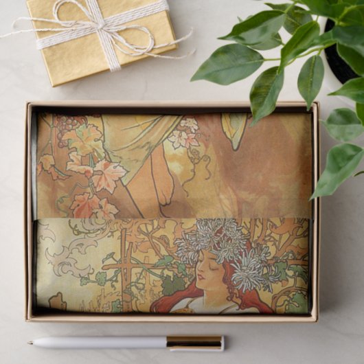 Herbst: Alphonse Mucha Tissue Paper Seidenpapier (Geschenk)