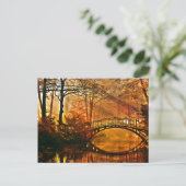Herbst - Alte Brücke im Herbst Nebelpark Postkarte (Stehend Vorderseite)