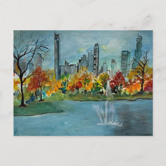 Herbst am Jacquline-Kennedy-Stausee  Postkarte (Vorderseite)