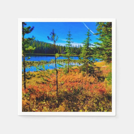 Herbst am Napkins-See Serviette (Vorderseite)