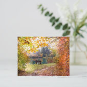 Herbst am Park Pond - Herbstlaube Postkarte (Stehend Vorderseite)