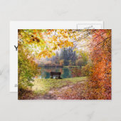 Herbst am Park Pond - Herbstlaube Postkarte (Vorne/Hinten)