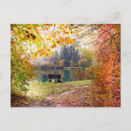 Herbst am Park Pond - Herbstlaube Postkarte