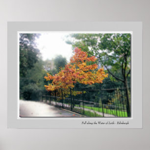 Herbst am Wasser von Leith - Edinburgh Poster