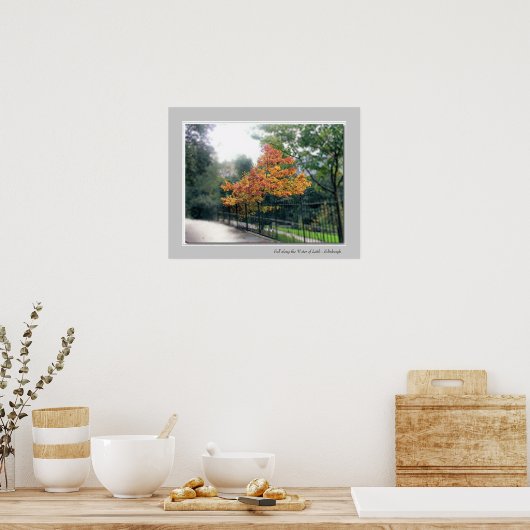 Herbst am Wasser von Leith - Edinburgh Poster (Küche)