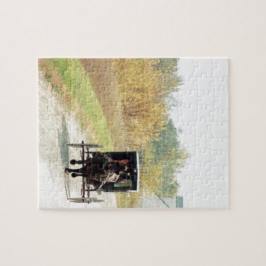 Herbst-amisches Pferd und Buggy Puzzle (Horizontal)