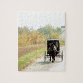 Herbst-amisches Pferd und Buggy Puzzle (Vertikal)