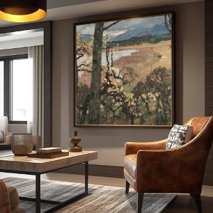 Herbst an Chiemsee Leo Putz Landscape Art Leinwanddruck