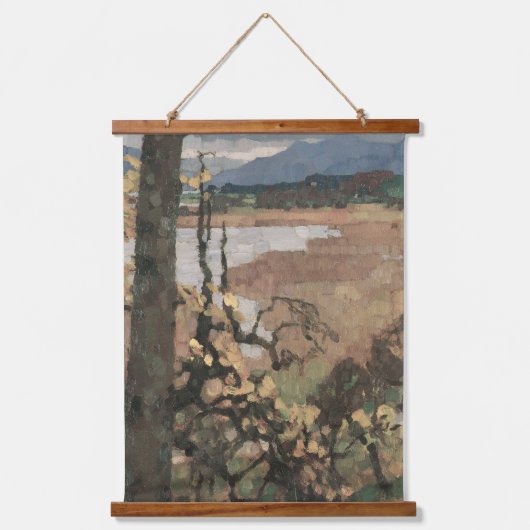Herbst an Chiemsee | Leo Putz Landscape Art Wandteppich Mit Holzrahmen (Vorderseite)