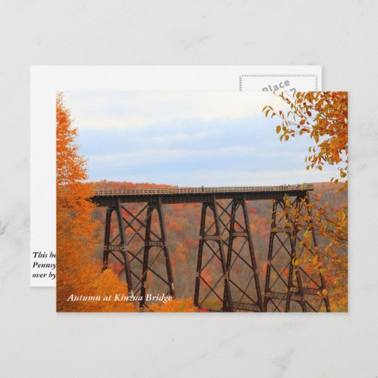 Herbst an der Kinzua-Brücke Postkarte (Vorne/Hinten)