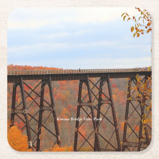 Herbst an der Kinzua-Brücke Rechteckiger Pappuntersetzer (Vorderseite)