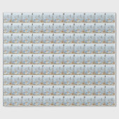 Herbst an der Küste Blau und Weiße Pumpkins und St Geschenkpapier (Flach)