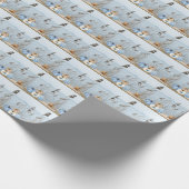 Herbst an der Küste Blau und Weiße Pumpkins und St Geschenkpapier (Ecke)