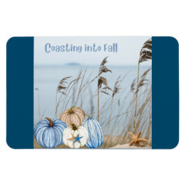 Herbst an der Küste Blau und Weiße Pumpkins und St Magnet