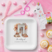 Herbst an der weißen Front Pappteller (Party)