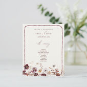 Herbst Anemone Hand Drawn Scalloped Hochzeit (Stehend Vorderseite)