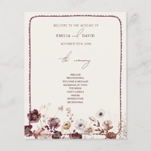 Herbst Anemone Hand Drawn Scalloped Hochzeit