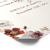 Herbst Anemone Hochzeitsschrift Begrüßung Poster (Ecke)