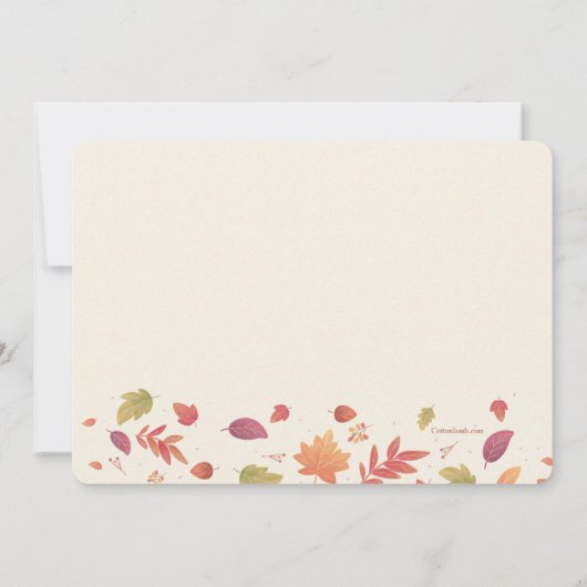 Herbst Ankunft Foto Geburtsankündigung Ankündigung (Rückseite)