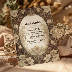 Herbst Antike Hochzeit Art Nouveau Einladung
