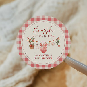 Herbst-Apfel-Baby-Wäscheleine-Baby-Party Runder Aufkleber
