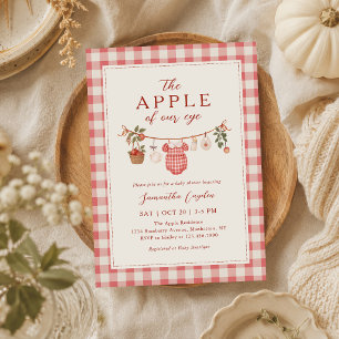 Herbst-Apfel-Baby-Wäscheleine-Baby-Shower Einladung