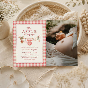 Herbst-Apfel-Baby-Wäscheleine-Baby-Shower-Foto Einladung