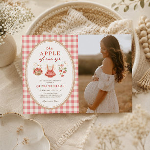 Herbst-Apfel-Baby-Wäscheleine-Baby-Shower-Foto Einladung