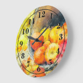 Herbst-Äpfel Große Wanduhr (Winkel)