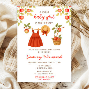 Herbst-Apfel-Kleider-Linie Mädchen-Baby-Party Einladung