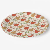 Herbst Äpfel und Birnen Rustikal Pappteller (Schrägansicht)