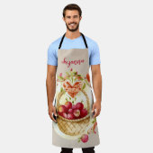 Herbst-Apfelkorb-Design-individuelle-Küchenschürze Schürze (Getragen)