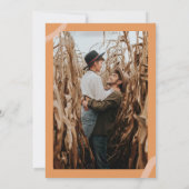 Herbst aquamarin orange Ampere und Namen Foto Hoch Einladung (Rückseite)