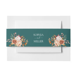 Herbst Aquamarin Wasserfarbe Terracotta auf dem Mo Einladungsbanderole