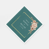 Herbst Aquamarin Wasserfarbe Terracotta auf dem Mo Serviette (Ecke)