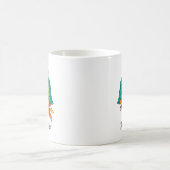 Herbst-aquamarine Eulen-mit Monogramm Name Kaffeetasse (Mittel)