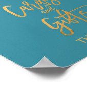 Herbst | Aquamarine Karten und Geschenke Unterschr Poster (Ecke)