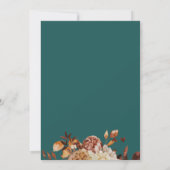 Herbst Aquamarine Probe Abendessen Einladung (Rückseite)