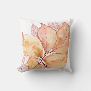 Herbst-Aquarell-Blätter Botanische Illustration Kissen