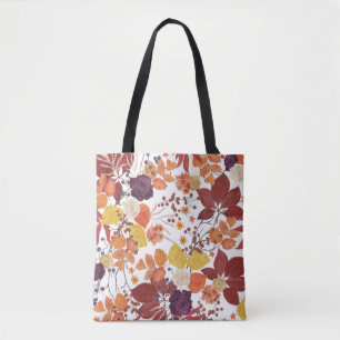 Herbst-Aquarell-Blätter und Rosen Tasche