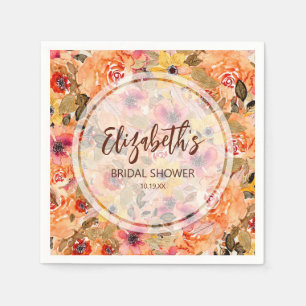 Herbst-Aquarell-Blumen-Junggesellinnen-Abschied Serviette