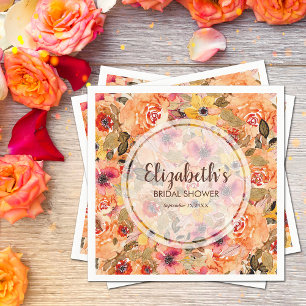 Herbst-Aquarell-Blumen-Junggesellinnen-Abschied Serviette