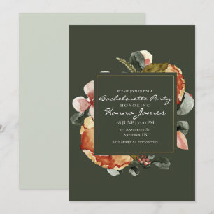 Herbst-Aquarell-Blumen-Junggesellinnenabschied Einladung