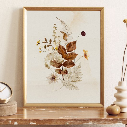 Herbst-Aquarell-Blumen Poster