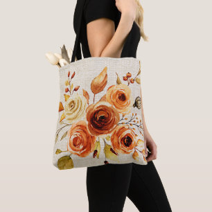 Herbst-Aquarell-Blumen Tasche