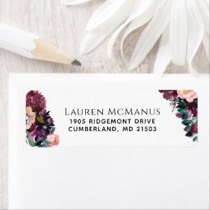 Herbst-Aquarell-Blumen- und Eukalyptus-Adresse