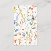 Herbst-Aquarell-Blumen Visitenkarte (Rückseite)