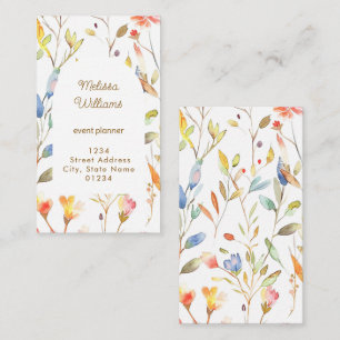 Herbst-Aquarell-Blumen Visitenkarte