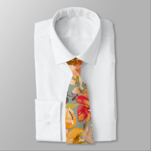 Herbst-Aquarell-Blumenmuster-chic-Hochzeit Krawatte