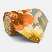 Herbst-Aquarell-Blumenmuster-chic-Hochzeit Krawatte (Gerollt)